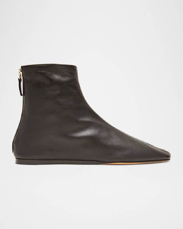 Luna Calfskin Zip Booties